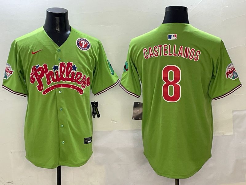 Men Philadelphia Phillies #8 Castellanos Green Five generations Nike 2025 MLB Jersey style 6->philadelphia phillies->MLB Jersey